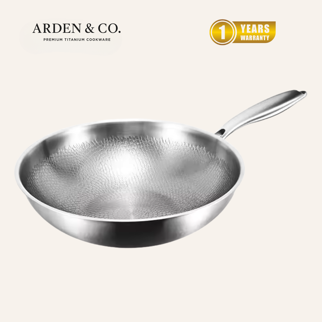 Titanium Wok Pan Flat Bottomed